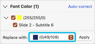 Drop-Down Menu with Correction Options