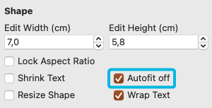Button Autofit off