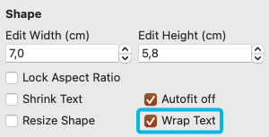 Checkbox Wrap Text