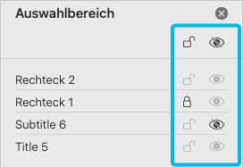Auswahl Elementübersicht Augen-Symbol