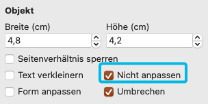 Button Nicht anpassen