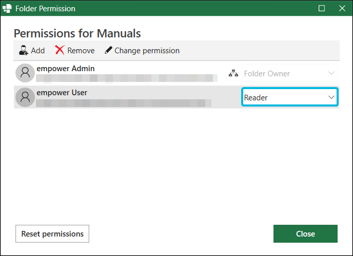 Permission Role Display