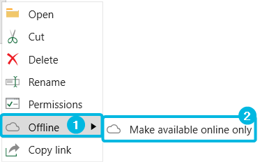 Option Offline and Button Make Available Online Only