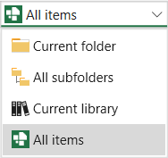 Search Scope Drop-Down Menu