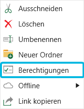 Option Berechtigungen