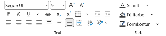 Gruppen Text und Farbe in Excel