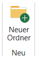 Button Neuer Ordner in der Navigationsleiste