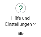 Button Hilfe und Einstellungen