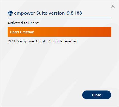Dialog Box About empower