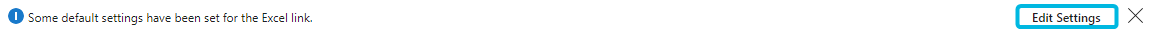 Notification Bar for Pasted Excel Link
