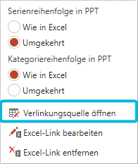 Option Verlinkungsquelle öffnen