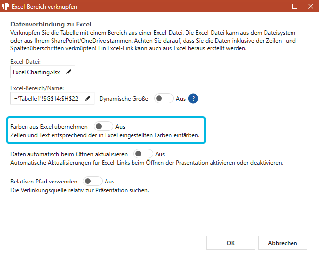 Excel-Farben aktivieren
