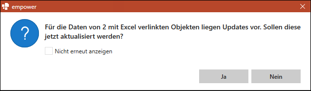 Update-Benachrichtigung für gesamte Präsentation