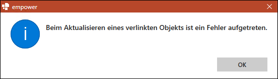 Fehlermeldung