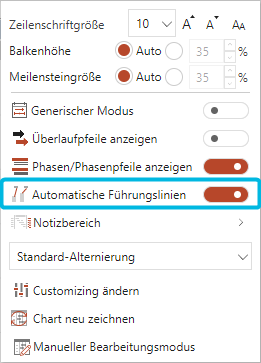 Automatische Führungslinien aktivieren
