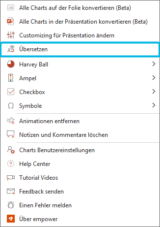 Option Übersetzen