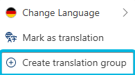 Option Create translation group