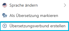 Option Übersetzungsverbund erstellen
