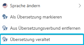 Option Übersetzung veraltet