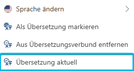 Option Übersetzung aktuell
