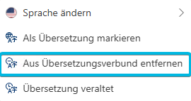 Option Aus Übersetzungsverbund entfernen