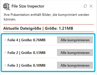 Folienliste – Eingeklappt