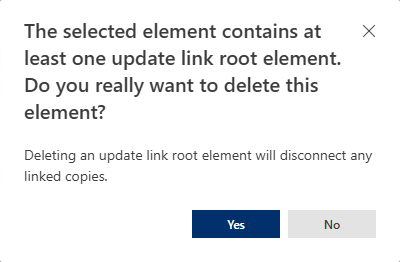 Dialog Box on Deleting Root Element