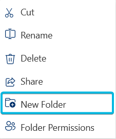 Option New Folder in Context Menu