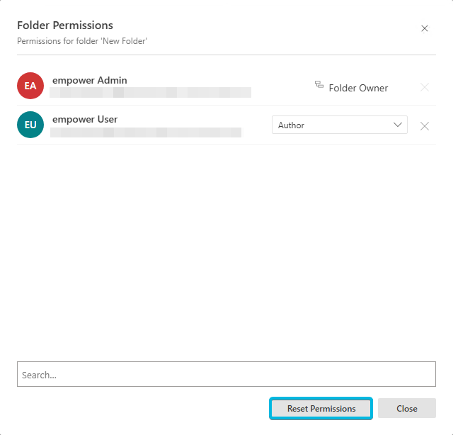 Button Reset Permissions