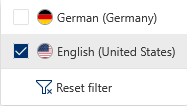 Drop-Down Menu for Language Filters