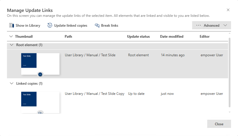 Window Manage Update Links
