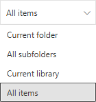 Search Scope Drop-Down Menu