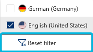 Option Reset filter