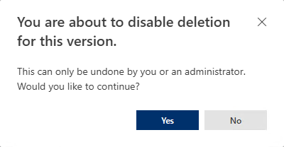 Dialog Box for Locking