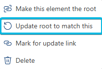 Option Update root to match this