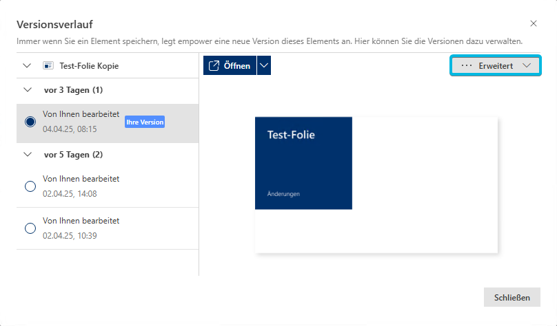 Button Erweitert