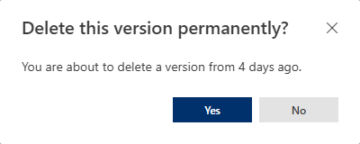 Dialog Box for Deletion