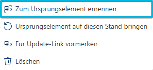 Option Zum Ursprungselement ernennen