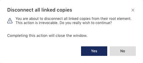 Dialog Box on Breaking Links