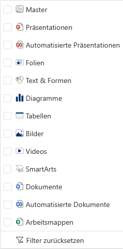 Verfügbare Filter