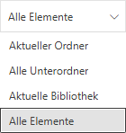 Drop-Down-Menü zum Suchbereich