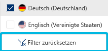 Option Filter zurücksetzen