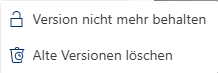 Drop-Down-Menü für den Button Erweitert für gesperrte Version