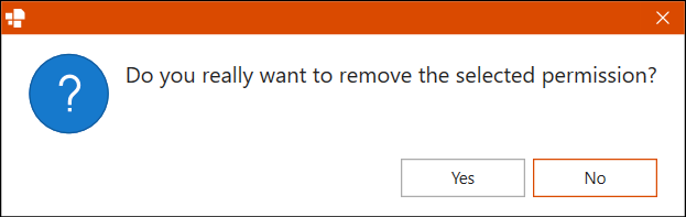 Dialog Box for Permission Removal