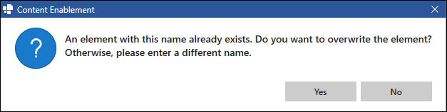 Dialog Box on Overwrite