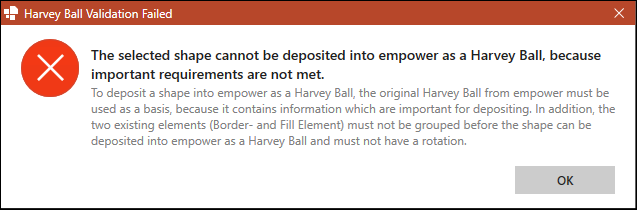 Dialog Box for Invalid Element Selection