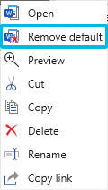 Option Remove default