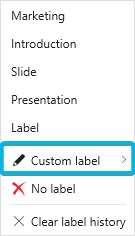 Option Custom label