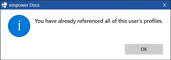 Dialog Box for Referenced Profiles