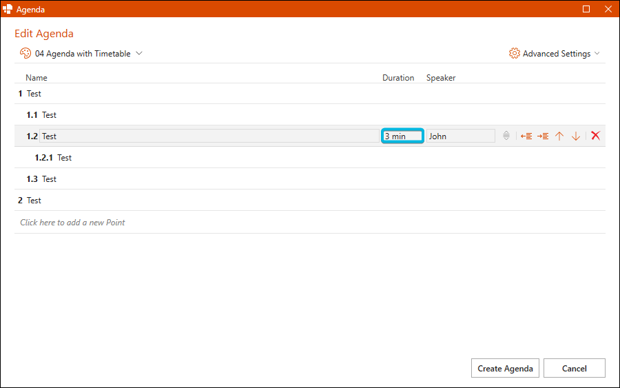 Input Field Duration